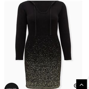 🆕HOODIE DRESS - BLACK & GOLD OMBRE